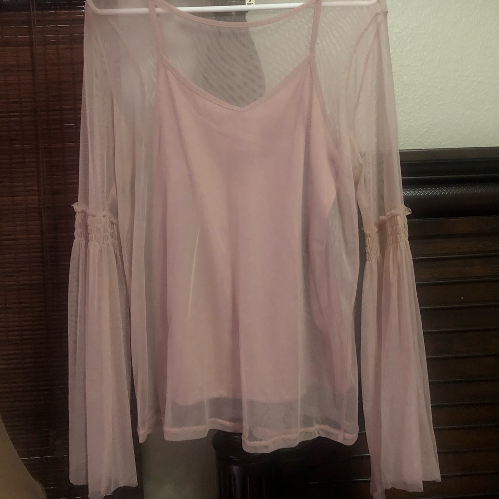 Dusty pink flowy sleeve shirt from boot barn